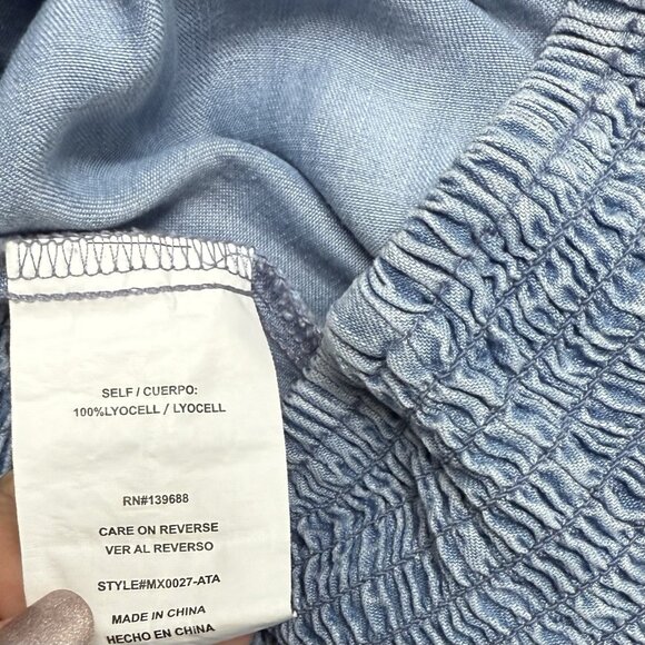 PENELOPE ROSE PULL ON PANTS WIDE LEG BOHO LIGHTWEIGHT BEACH SIZE S SMOCKED WAIST - Picture 4 of 7